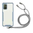 For OnePlus 8T Acrylic + Color TPU Shockproof Case with Neck Lanyard(Milk Grey) - 1