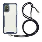 For OnePlus 8T Acrylic + Color TPU Shockproof Case with Neck Lanyard(Dark Blue) - 1