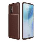 For Huawei nova 8 5G Carbon Fiber Texture Shockproof TPU Case(Brown) - 1