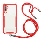 For OPPO Realme C3 Acrylic + Color TPU Shockproof Case with Neck Lanyard(Red) - 1