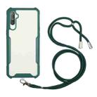For OPPO Realme C3 Acrylic + Color TPU Shockproof Case with Neck Lanyard(Dark Green) - 1