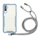 For OPPO Realme C3 Acrylic + Color TPU Shockproof Case with Neck Lanyard(Milk Grey) - 1