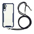 For OPPO Realme C3 Acrylic + Color TPU Shockproof Case with Neck Lanyard(Dark Blue) - 1