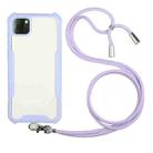 For OPPO Realme C11 Acrylic + Color TPU Shockproof Case with Neck Lanyard(Purple) - 1