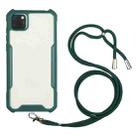 For OPPO Realme C11 Acrylic + Color TPU Shockproof Case with Neck Lanyard(Dark Green) - 1