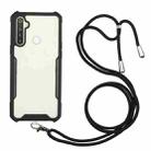 For OPPO Realme C15 / C12 / Narzo 20 Acrylic + Color TPU Shockproof Case with Neck Lanyard(Black) - 1