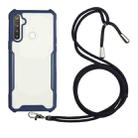 For OPPO Realme C15 / C12 / Narzo 20 Acrylic + Color TPU Shockproof Case with Neck Lanyard(Dark Blue) - 1