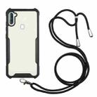 For OPPO Realme 5/5s/5i/6i/Narzo 20A/10/10A Acrylic + Color TPU Shockproof Case with Neck Lanyard(Black) - 1