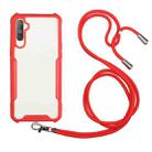 For OPPO Realme 6 / Narzo 6s Acrylic + Color TPU Shockproof Case with Neck Lanyard(Red) - 1