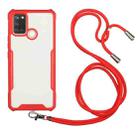 For OPPO Realme 7i / C17 Acrylic + Color TPU Shockproof Case with Neck Lanyard(Red) - 1