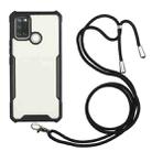 For OPPO Realme 7i / C17 Acrylic + Color TPU Shockproof Case with Neck Lanyard(Black) - 1