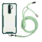 For OPPO Reno2 Z / 2F Acrylic + Color TPU Shockproof Case with Neck Lanyard(Dark Green) - 1