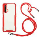 For OPPO Realme X50 5G Acrylic + Color TPU Shockproof Case with Neck Lanyard(Red) - 1