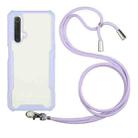 For OPPO Realme X50 5G Acrylic + Color TPU Shockproof Case with Neck Lanyard(Purple) - 1