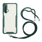 For OPPO Realme X50 5G Acrylic + Color TPU Shockproof Case with Neck Lanyard(Dark Green) - 1