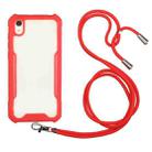 For Xiaomi Redmi Note 7A Acrylic + Color TPU Shockproof Case with Neck Lanyard(Red) - 1