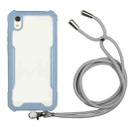 For Xiaomi Redmi Note 7A Acrylic + Color TPU Shockproof Case with Neck Lanyard(Milk Grey) - 1