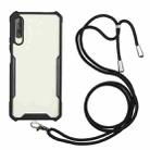 For Xiaomi Redmi 9A Acrylic + Color TPU Shockproof Case with Neck Lanyard(Black) - 1