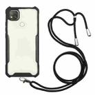 For Xiaomi Redmi 9C / 9 (Indian Version) Acrylic + Color TPU Shockproof Case with Neck Lanyard(Black) - 1