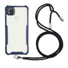 For Xiaomi Redmi 9C / 9 (Indian Version) Acrylic + Color TPU Shockproof Case with Neck Lanyard(Dark Blue) - 1