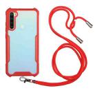 For Xiaomi Redmi Note 8 Acrylic + Color TPU Shockproof Case with Neck Lanyard(Red) - 1