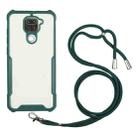 For Xiaomi Redmi Note 9 / 10X 4G Acrylic + Color TPU Shockproof Case with Neck Lanyard(Dark Green) - 1