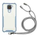 For Xiaomi Redmi Note 9 / 10X 4G Acrylic + Color TPU Shockproof Case with Neck Lanyard(Milk Grey) - 1