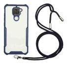 For Xiaomi Redmi Note 9 / 10X 4G Acrylic + Color TPU Shockproof Case with Neck Lanyard(Dark Blue) - 1