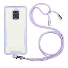For Xiaomi Redmi Note 9S / Note 9 Pro Acrylic + Color TPU Shockproof Case with Neck Lanyard(Purple) - 1