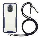 For Xiaomi Redmi Note 9S / Note 9 Pro Acrylic + Color TPU Shockproof Case with Neck Lanyard(Dark Blue) - 1