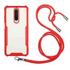 For Xiaomi Mi 9T / Redmi K20 Acrylic + Color TPU Shockproof Case with Neck Lanyard(Red) - 1