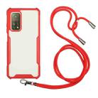 For Xiaomi Mi 10T / 10 Pro / Redmi K30S Acrylic + Color TPU Shockproof Case with Neck Lanyard(Red) - 1