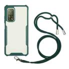 For Xiaomi Mi 10T / 10 Pro / Redmi K30S Acrylic + Color TPU Shockproof Case with Neck Lanyard(Dark Green) - 1