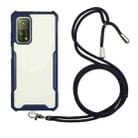 For Xiaomi Mi 10T / 10 Pro / Redmi K30S Acrylic + Color TPU Shockproof Case with Neck Lanyard(Dark Blue) - 1