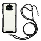 For Xiaomi Poco X3 Acrylic + Color TPU Shockproof Case with Neck Lanyard(Black) - 1