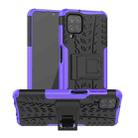 For Samsung Galaxy A12 5G Tire Texture Shockproof TPU+PC Protective Case with Holder(Purple) - 1