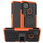 For Motorola Moto G9 Power Tire Texture Shockproof TPU+PC Protective Case with Holder(Orange) - 1