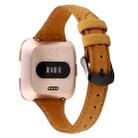 For Fitbit Versa Crazy Horse Texture Genuine Leather  Watch Band(Light Brown) - 1