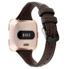 For Fitbit Versa Crazy Horse Texture Genuine Leather  Watch Band(Coffee) - 1