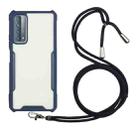 For Huawei P smart 2021 Acrylic + Color TPU Shockproof Case with Neck Lanyard(Dark Blue) - 1