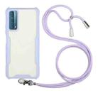 For Huawei P smart 2021 Acrylic + Color TPU Shockproof Case with Neck Lanyard(Purple) - 1