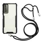 For Huawei P smart 2021 Acrylic + Color TPU Shockproof Case with Neck Lanyard(Black) - 1