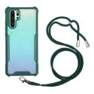For Huawei P30 Pro Acrylic + Color TPU Shockproof Case with Neck Lanyard(Dark Green) - 1