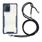 For Huawei P40 Acrylic + Color TPU Shockproof Case with Neck Lanyard(Dark Blue) - 1