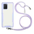 For Huawei P40 Acrylic + Color TPU Shockproof Case with Neck Lanyard(Purple) - 1