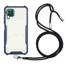 For Huawei P40 Lite / nova 6 SE Acrylic + Color TPU Shockproof Case with Neck Lanyard(Dark Blue) - 1