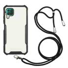 For Huawei P40 Lite / nova 6 SE Acrylic + Color TPU Shockproof Case with Neck Lanyard(Black) - 1