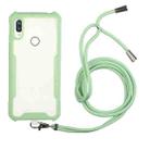 For Huawei Y6p Acrylic + Color TPU Shockproof Case with Neck Lanyard(Avocado) - 1