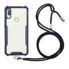 For Huawei Y6p Acrylic + Color TPU Shockproof Case with Neck Lanyard(Dark Blue) - 1