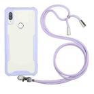 For Huawei Y6p Acrylic + Color TPU Shockproof Case with Neck Lanyard(Purple) - 1